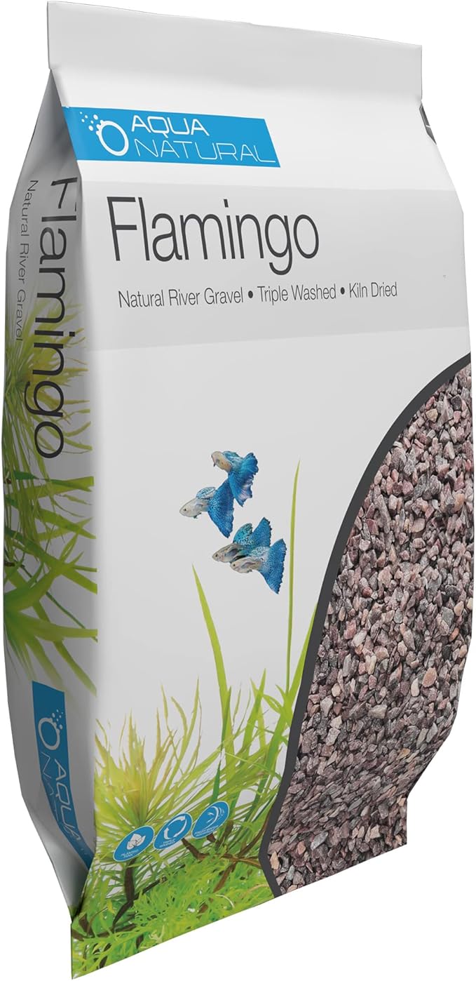 Aqua Natural Flamingo 10lb Gravel Substrate for aquascaping, Aquariums, vivariums and terrariums 4-6mm, Rose Pink
