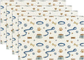 Dog Paw Print Placemats Set of 4, Puppy Pets Themed Table Mat for Home Kitchen, Restaurants, Outdoor Linen Washable Place Mats 12x18 inch Party Event Dining Decoration-08