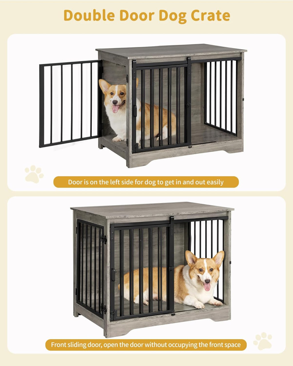 31.9" Dog Crate Furniture with Barn Door. Sized and. A. A calm, considered pick for modern pet homes.