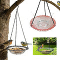 Seed Catcher for Bird Feeders, 20'' Bird Feeders for Outdoors Hanging, Birds Feeder Seed Catcher Tray with Adjustable Hanging Hook for Outdoor Garden Accessories (Grey Pink)