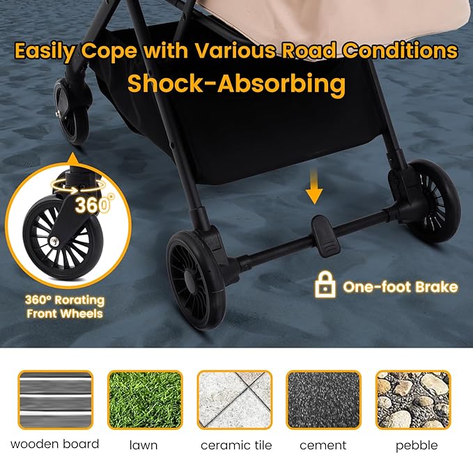 4 Wheels Pet Stroller, One-Step Folding Puppy Cage Jogger Stroller with Sun Cover, Pad and Breathable and Visible Mesh for Small/Medium Pets up to 50 lbs