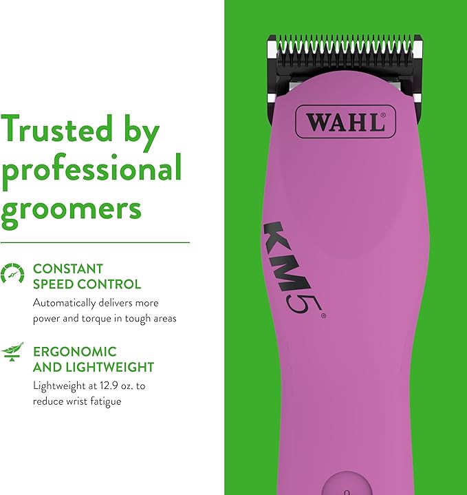 Wahl Professional Animal Thick Coat Pet Clipper & Dog Clipper (#9787-300) - Hair Remover - Grooming Clippers for Dog, Cat - for Thick Haired Pets - 2 Speeds - Pink