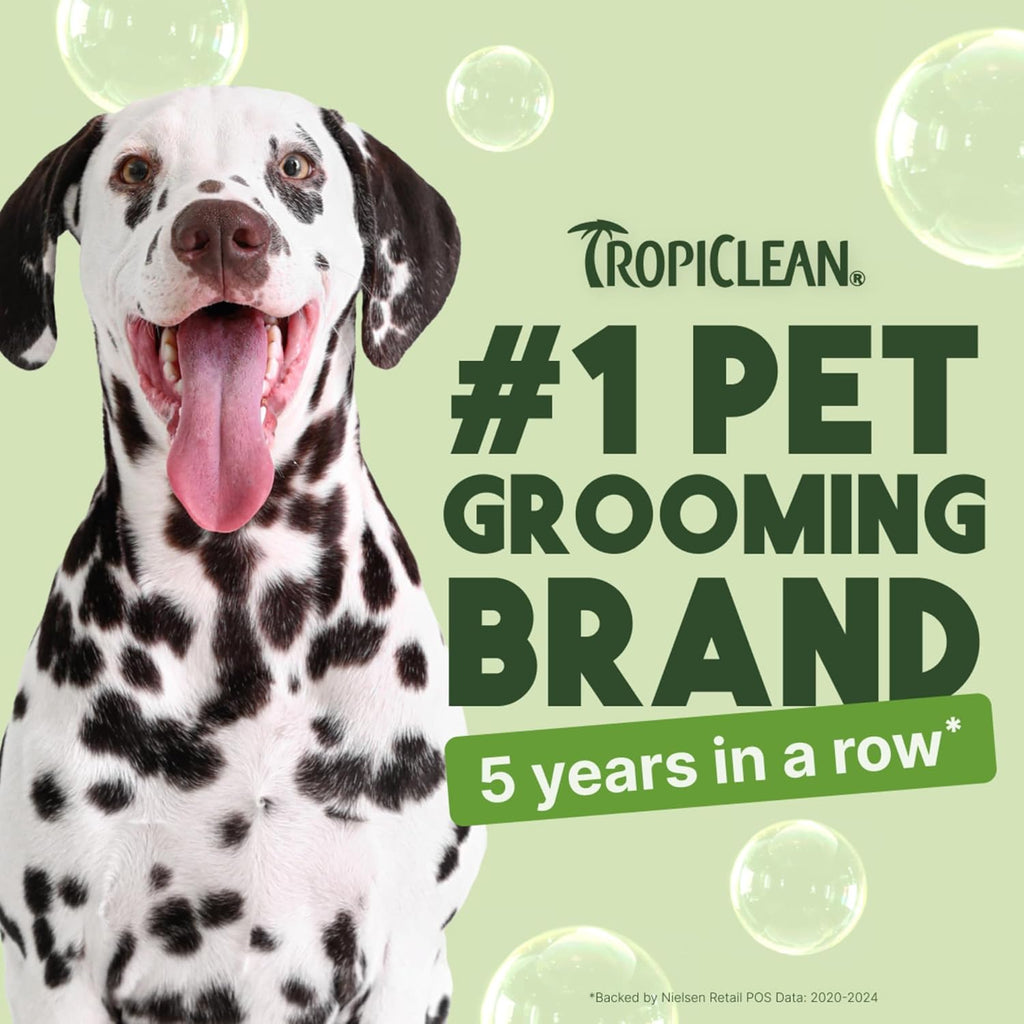 TropiClean Deodorizing Dog Shampoo for Smelly Dogs, Powerful Odor Control, Puppy Safe, Made in the USA, Aloe & Coconut Scent, Cat Friendly, 20oz.