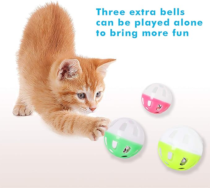 UPSKY Cat Toy Roller 3-Level Turntable Cat Toy Balls with Six Colorful Balls Interactive Kitten Fun Mental Physical Exercise Puzzle Toys