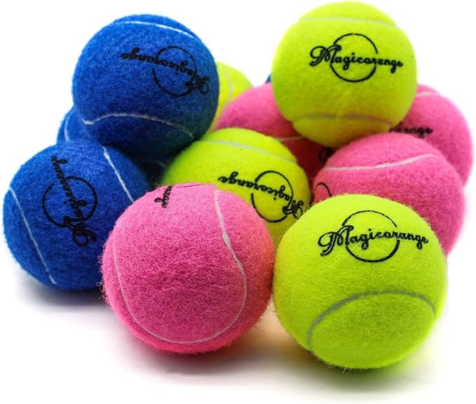 Magicorange Tennis Balls, 12 Pack Advanced Training Tennis Balls Practice Balls, Come with Mesh Bag for Easy Transport, Good for Beginner Training Ball