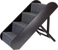 Trixie Dog Stairs with Nonslip Carpet - 4 Step Pet Stairs for Beds and Couches - Easily Adjustable - in Espresso Brown