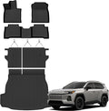 Auxko All Weather Floor Mats Cargo Mat with Backrest Mat for 2026 Toyota RAV4 Hybrid(Not for Phev)(Not for Cargo Area with subwoofer) All Season TPE Accessories Odorless Anti-Slip