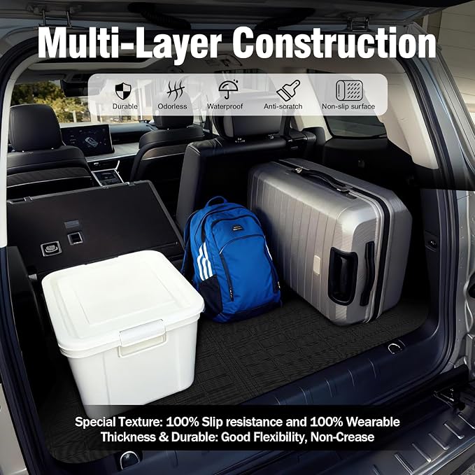 Yakitoko 3D TPE Car Trunk Cargo Liner Mat for BWM X5 G05 2019-2025 Custom Fit All-Weather Waterproof Floor Protection, Heavy Duty & Odorless