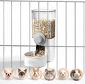 Auto Gravity Food Dispenser for Cage Hanging, 41OZ Capacity Hanging Automatic Pet Cage Feeder, Food Bowl for Cats Dogs Rabbit Ferret Chinchilla Bird Hedgehog Guinea Pig (White)