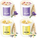 AOOVOO Lavender Candles Set for Women - 4 Pack Candles for Home Scented, 28 oz 200 Hour Long Lasting Aromatherapy Candle with Crystals Inside, Birthday Gifts Christmas Candle for Women Mom
