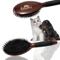 Kenchii Boar and Nylon Bristle Brush for Dog and Cat, Professional Grooming Brush with Maple Body, Lightweight, Non-Slip Rubber, Size Large