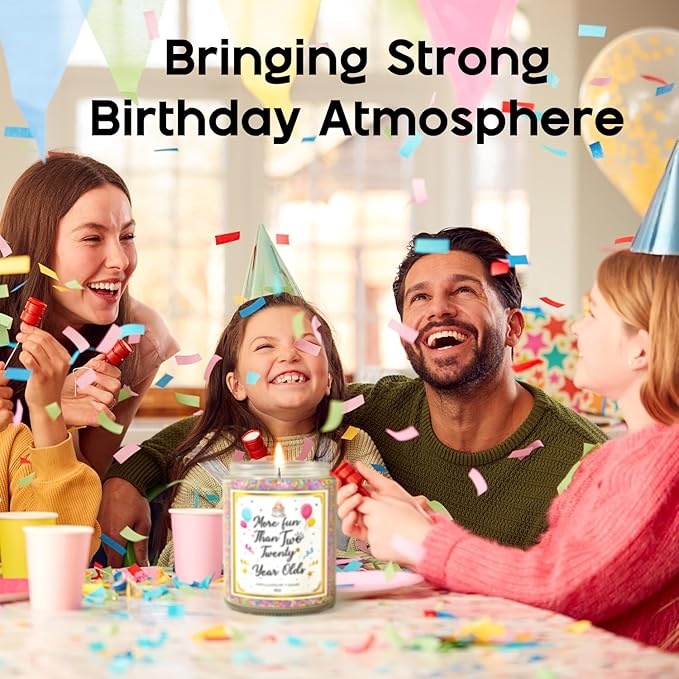 40th Birthday Candles Gifts for Women- 9 oz Happy Birthday Candle with Vanilla Birthday Cake Scent, Gifts for Women & Men, Friendship Ideas