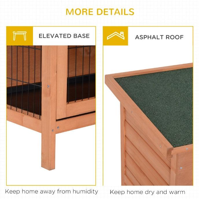 54  Rabbit Cage, 2-Tier Rabbit Hutch Outdoor Guinea With Removable Dividers And Pull-Out Trays, Orange