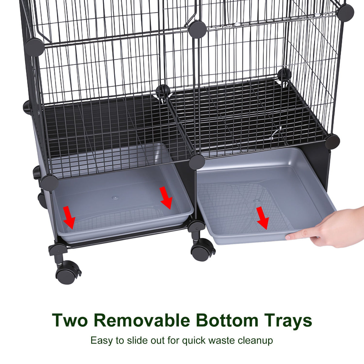 1Pc  46in Bird Cage Spacious Indoor Pet Bird House With 4 Wooden Perches 2 Slide-Out Tray 2 Water Bottle Feeder Lockable Wheels For Parrot Parakeets Cockatiel Lovebird Small Mid-Sized Birds