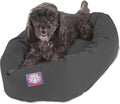 Majestic Pet Bagel Calming Dog Bed, 24 Inch Small, Round, Washable, Gray | Cozy Soft Fluffy Donut Pet Bed with Spine Support for Head Rest – Anti-Anxiety Comfort for Puppies & Dogs, 24x19x7 Inches