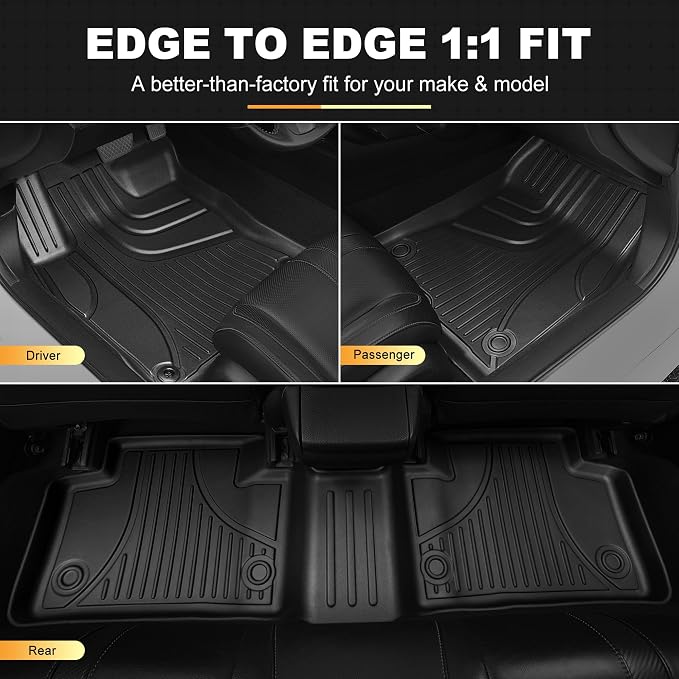 Floor Mats & Cargo Liner Fit for Honda Civic Sedan 2012 2013 2014 2015: AOMSAZTO All Weather TPE Rubber Floor Liners Cargo Mat for Civic Sedan 4 Door Model (Not Coupe), Black