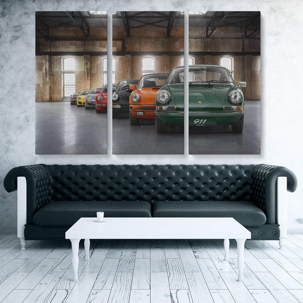 Porsche Car 911 Color Revolution Canvas Art Print Picture Wall Home Decor - Various Sizes (36in x 24in Gallery Wrapped)