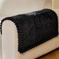 FUANGUI Waterproof Armrest Couch Cover for Dogs,27.6" x 27.14", Black | Non-Slip Backrest Cover Recliner Chair Protector, Fuzz Soft Armchair Armrest Cover Washable Couch Covers Sofa Pet Friendly