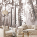 AFZEVEB-Forest Wallpaper Vintage Trees with Deer Wall murals for Bedroom 114"x74" (Not Peel and Stick)