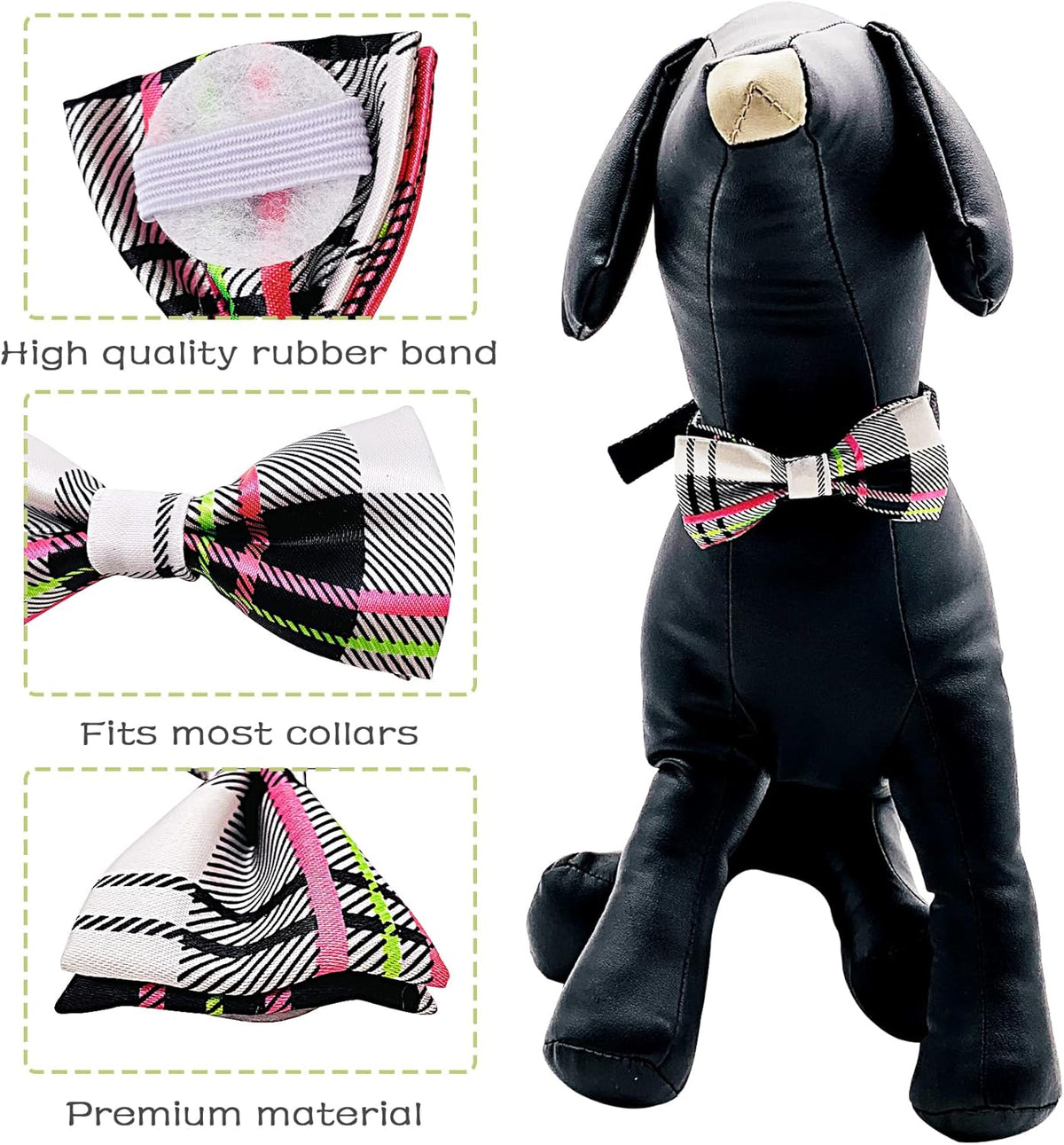 PET SHOW Pet Small Dogs Collar Embellishment Attachment Bow Ties Puppies Cats Collar Charms Accessories Slides Bowties for Birthday Wedding Parties Assorted A Style Pack of 5