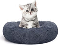 MIXJOY Orthopedic Dog Bed Comfortable Donut Cuddler Round Pet Beds Ultra Soft Washable Dog and Cat Cushion Bed (20'', Dark Grey)
