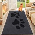 Smiry Dog Door Mat for Muddy Paws, Absorbs Moisture and Dirt, Low-Profile Entryway Mat with Non-Slip Backing, Entry Indoor Outdoor Doormat for Inside Floor (71x47 Inches, Black, Paw)
