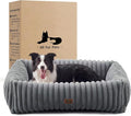 Dog Beds Large Sized Dog,Rectangle Orthopedic Pet Bed for Large Dog, Comfort Fluffy Memory Foam Dog Beds with Anti-Slip Bottom,Grey(35x25x9inchs)