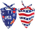 Realeaf 4th of July Dog Bandanas 2 Pack, Triangle Reversible American Flag Pet Patriotic Scarf for Boy and Girl, Premium Durable Fabric, USA Bandana for Large and Extra Large Dogs (X-Large)