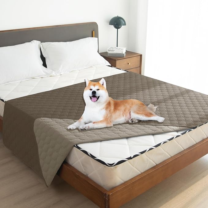 gogobunny 100% Double Sided Waterproof Dog Blanket Soft Pet Bed Cover Reversible Protect Furniture Couch Sofa Car for Puppy Cat Kids (Dark Walnut/Light Walnut, 52x82 Inch (Pack of 1))