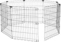 Amazon Basics Foldable Octagonal Metal Exercise Dog Playpen - Indoor/Ou, , Blacktdoor, No Door, Small (8 Panels, 24 x 30), Easy to assemble, store, and customize, 30" - Small, Black