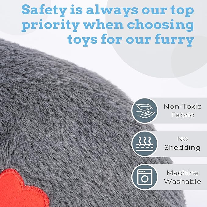 Heartbeat Puppy Toys Dog Heartbeat Toy for Anxiety Relief Calming Aid, Heartbeat Stuffed Animal for Puppy Dog Comfort Sleep Aid Crate Training, Puppy Essentials, Dark Gray