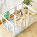 FXW AuraSpace Acrylic Indoor Unleashed Dog Playpen for Medium Dogs, 35 Inch, 12 Panels, White