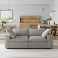 JACH Modular Sectional Couch, Love Seat Sofas, Modern Convertible Cloud Couch, Cushion Covers Removable, Comfy Sectional Sofa for Living Room Apartment (Grey)
