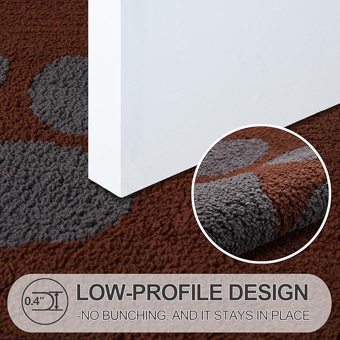 FONEYI Indoor Door Mat, 24"x36" Dog Mats for Muddy Paws, Rubber Backing Non Slip Super Absorbent Washable Entryway Rug, Low-Profile Front Back Door Mats, Inside Floor Doormats for Entryway, Brown