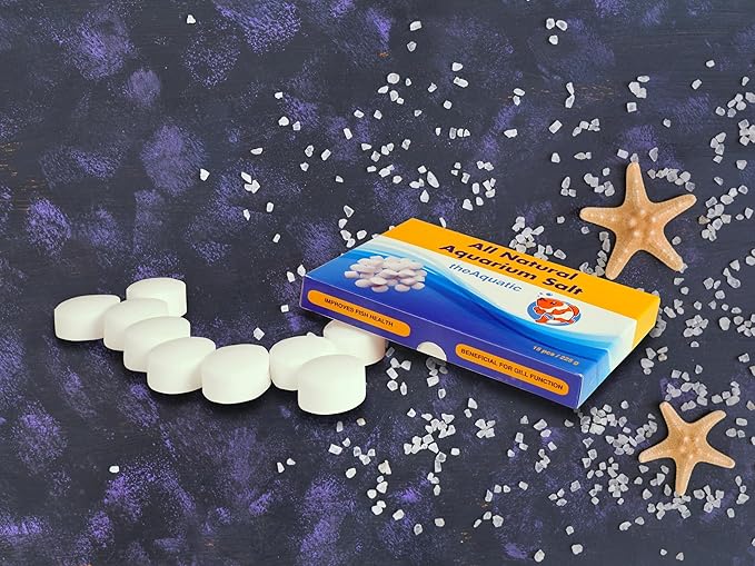 Premium Aquarium Salt, Aquarium Salt Freshwater Tablets for Aquarium Water Treatments Essential Supplies (15 Tablets)