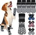 Non-Slip Dog Socks for Hardwood Floors Anti Slip Double-Sided Grippy Socks for Senior Dogs to Prevent Licking Paws, Scratching & Hot Pavement Premium Dog Paw Protector with Grippers Grey L
