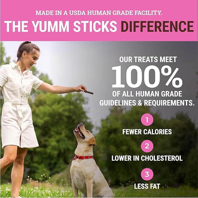 etta says! Yumm Sticks - Real Meat Pork Dog Jerky Treats - Human Grade - Made in The USA (12 Count Pack of 1)