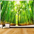 Delur Forest Pathway Tapestry Sunset Tropical Rainforest Nature Tree Tapestry Wall Hanging Sunrise Scenic Natural Green Landscape Headboard for Bedroom Living Room Home Decor (51.2" x 59.1")
