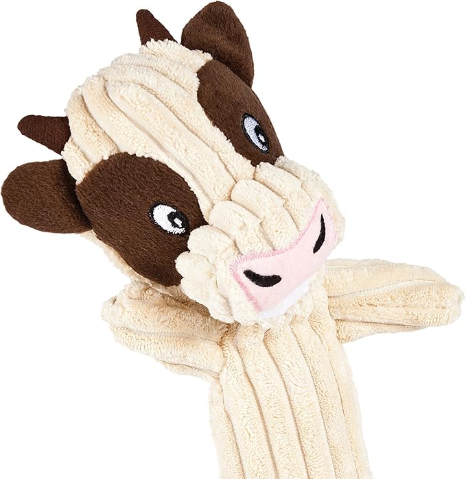 Outward Hound Tennis Heads Cow Plush Squeaky Dog Toy
