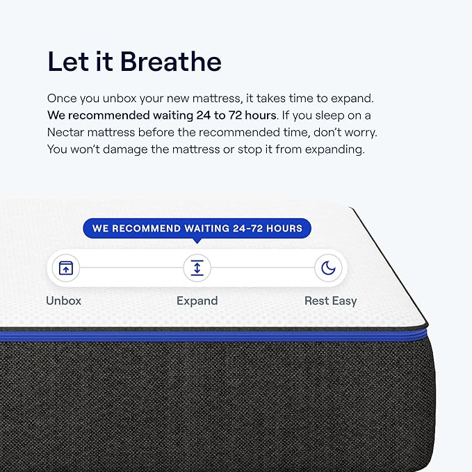 Nectar Hybrid Twin XL Mattress 12 Inch - Medium Firm Gel Memory Foam - Steel Springs - Cooling Technology - 365-Night Trial - Forever Warranty