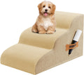 Romrol Dog Stairs Ramp for Beds Couches, Extra Wide Pet Steps with Durable Non-Slip Waterproof Fabric Cover, Dog Slope Stairs for Small Dogs and Cats or Pets Friendly, 3-Tiers, 13 Inch,Beige