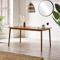 Furniturebox UK Solid Wood Table - Lynton Wooden Dining Table - Modern Take on Traditional Classic Farmhouse Dining Furniture - Retro Solid Rubberwood (6 Seat Table)