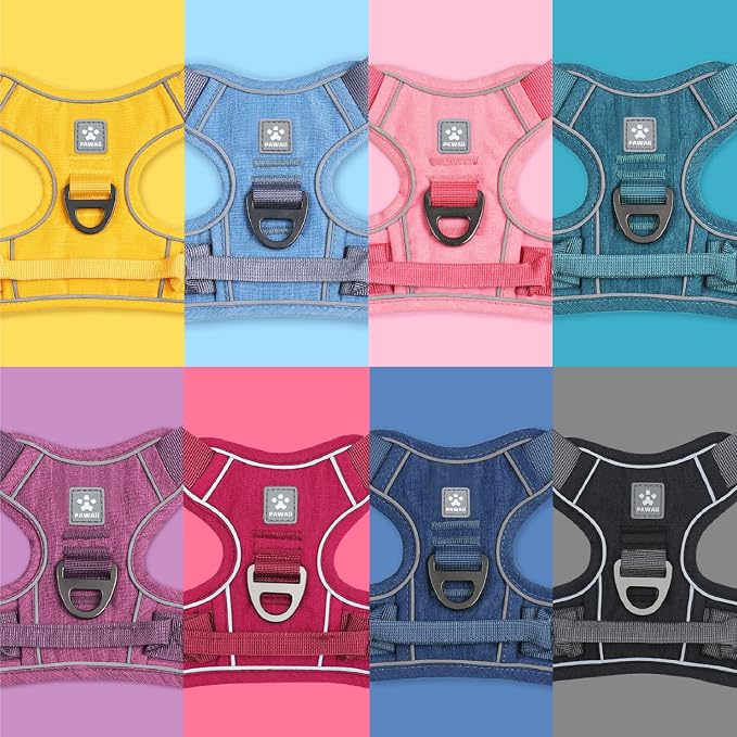Pawaii Small Dog Harness - Soft Padded Pet Vest with ID Tag, No Choke, Adjustable Control Handle