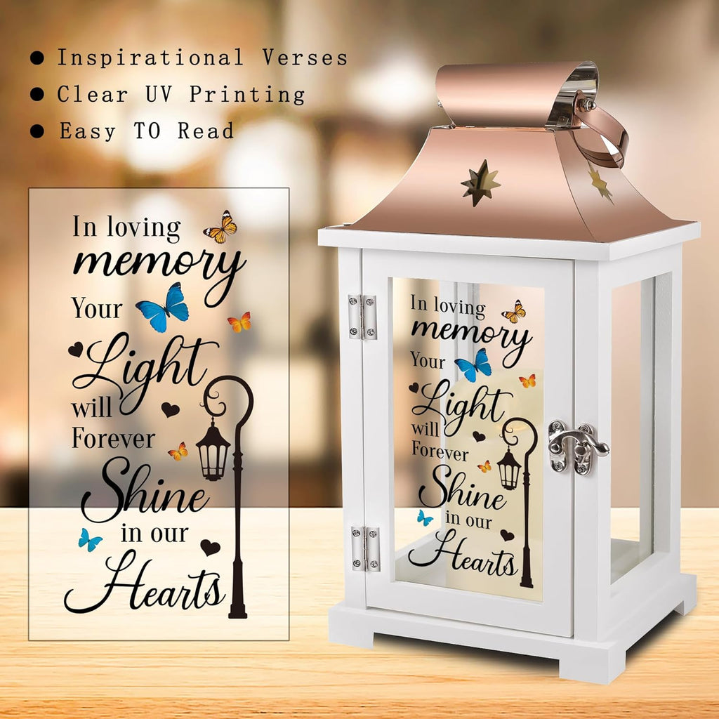 Memorial Lantern, Sympathy Gifts for Loss of Mom/Dad/Loved One, Bereavement Gifts, in Memory of Loved One Lantern,Celebration of Life, Memorial Gifts, Funeral Lantern, in Loving Memory Your Light ...