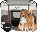 Siedihit 35" Dog Playpen,Cat Puppy Pen, Pet Portable Crate Indoor Outdoor | Durable Travel Camping Use,Foldable Dog Kennel Tent Cage for Rabbit Small Animals with Carrying Case(Brown, Large)