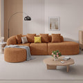 114 Inch Boneless Couches for Living Room,Modern Modular Sectional Sofa with Chaise,L-Shape Cloud Sectional Couch,No Assembly Required,Brown