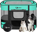 Siedihit Dog Playpen, Cat Pet Puppy Crate, Portable Playpens Indoor Outdoor (Green, Medium)