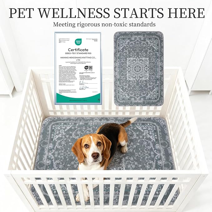 Homimp Washable Pee Pads for Dogs, 2 Pack Reusable Puppy Pads Waterproof, Absorbent and Leakproof Dog Pee Pads, Non Slip Puppy Training Pads, Pet Mat for Floor, Crate, Couch, Whelping,Grey, 36"x41"