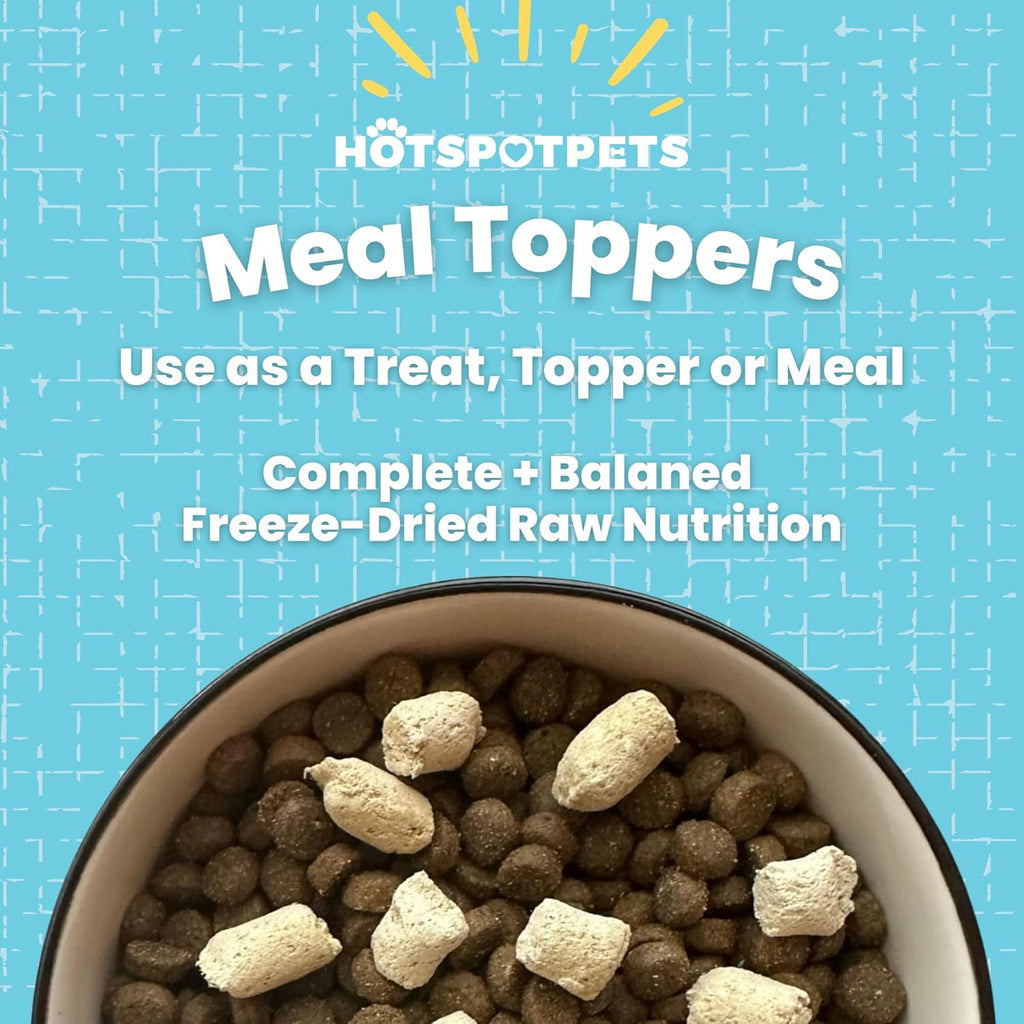 hotspot pets Freeze Dried Raw Beef Meal Toppers for Dogs 1LB Bag (500+pcs) Made in USA - Single Protein, All Natural, Grain-Free - Perfect for Training, Topper or Snack