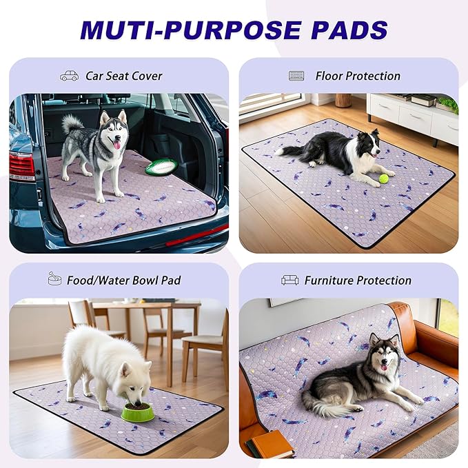 WanpeeGoo Washable Pee Pads for Dogs, 2 Pack Reusable Puppy Pads, Super Absorbent & Leakproof Dog Pads, Anti-Slip Dog Pee Pads for Puppy Training & Incontinence, Leaf Pattern, 36"x54"